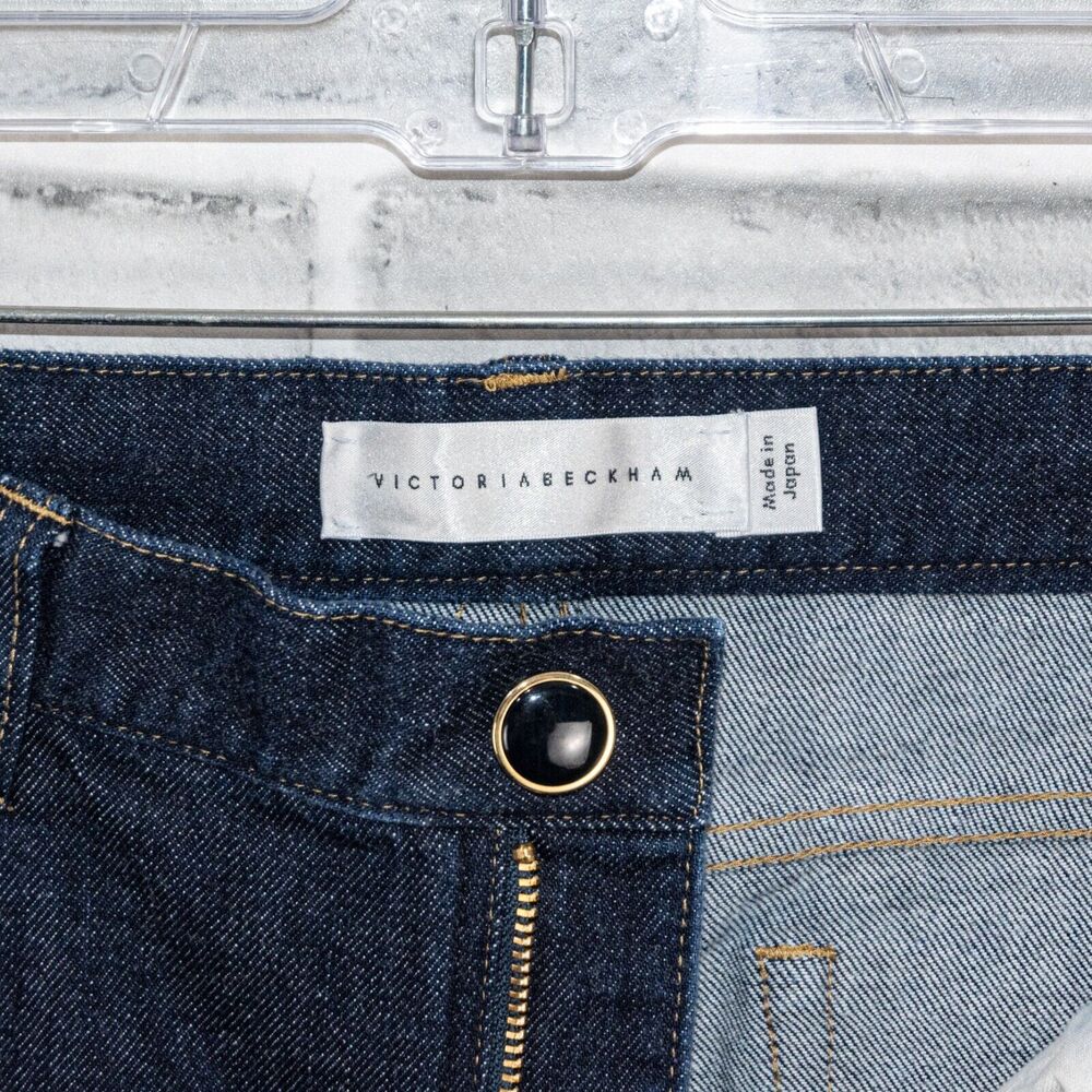 VICTORIA BECKHAM Made in JAPAN High Rise Skinny Leg Raw Denim Jeans Dark wash 28 - Picture 3 of 15